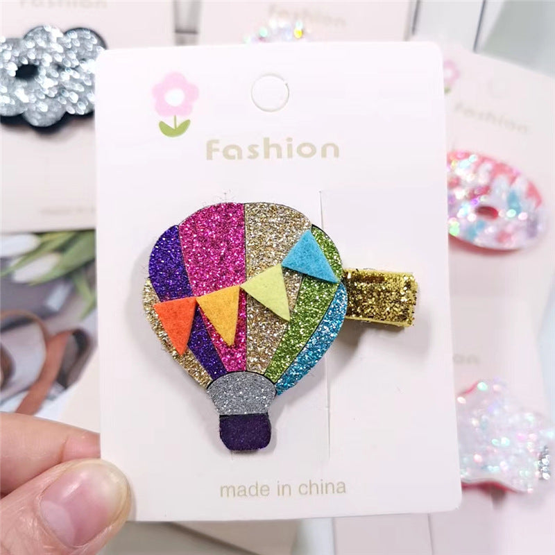 Glitter de brillo al por mayor niños Glitter Rainbow Hair clips